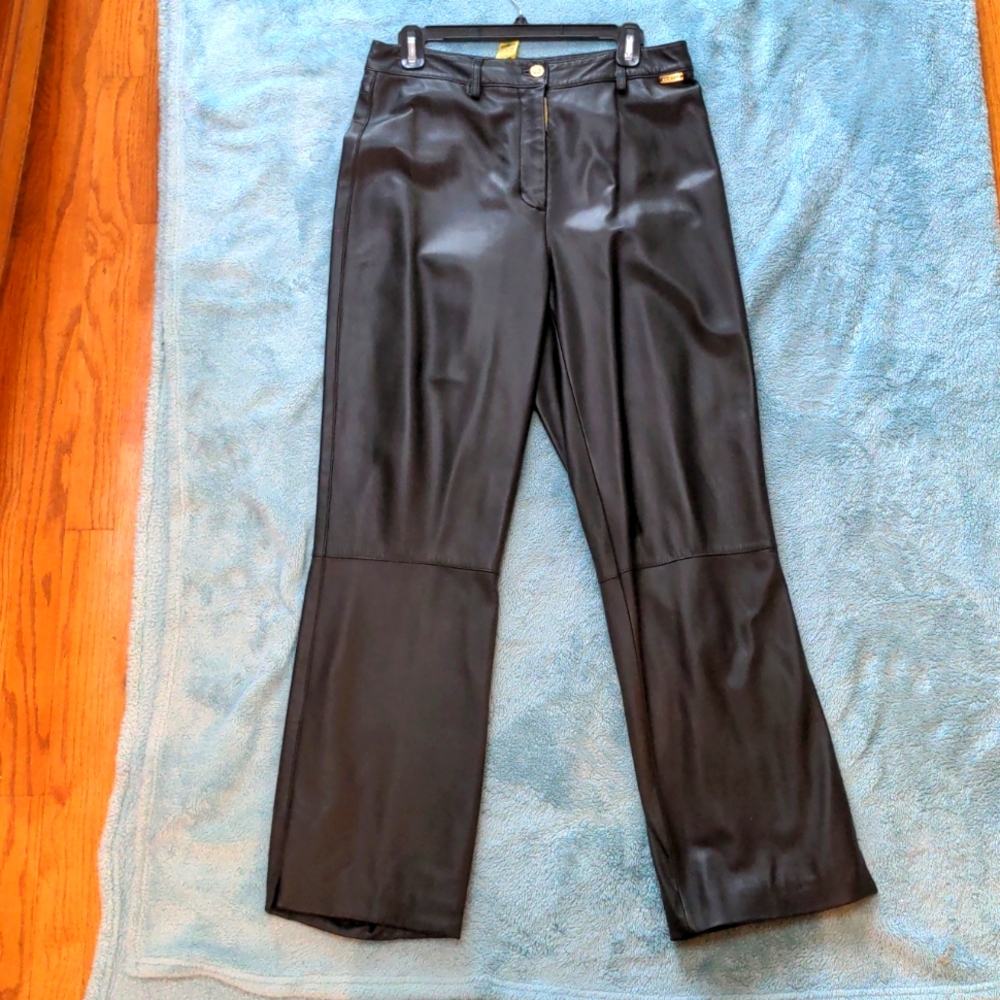 St John EUC leather pants 10 black smooth